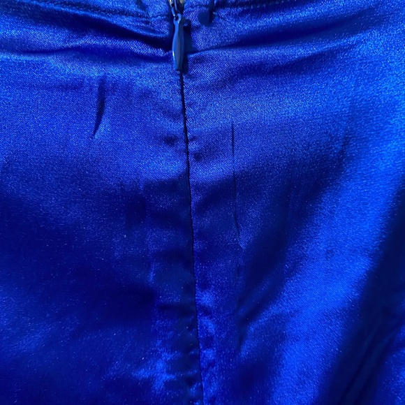 SATIN Vibrant Blue Polyester Dress - Picture 5 of 8